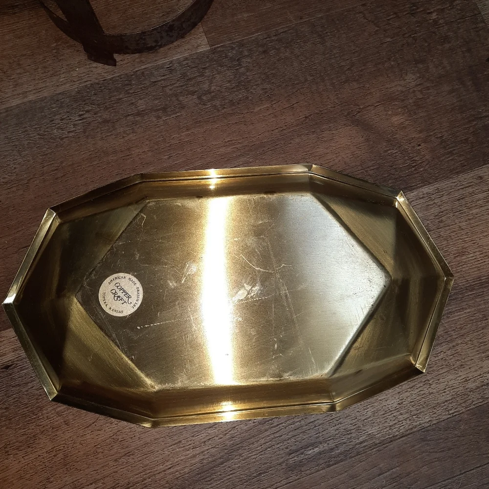 Vintage Copper Craft American Made Braasware Tray